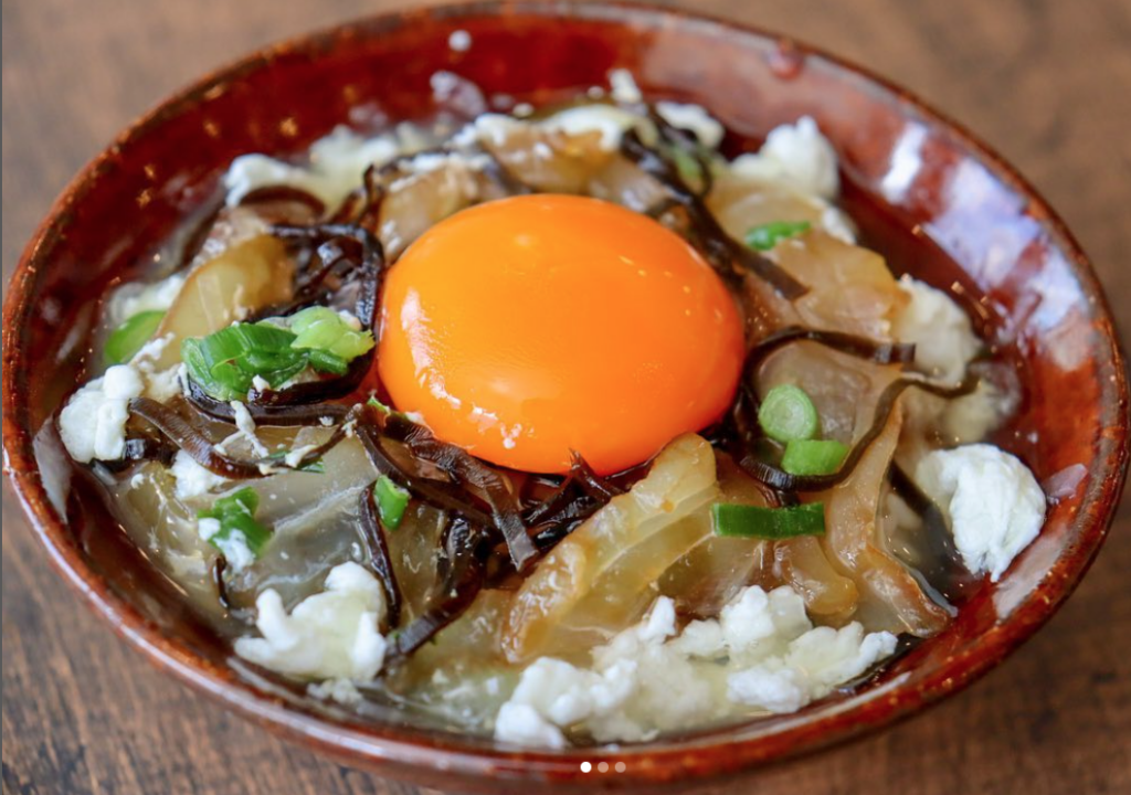 【（）】鯛の昆布締め風　中華スープ丼